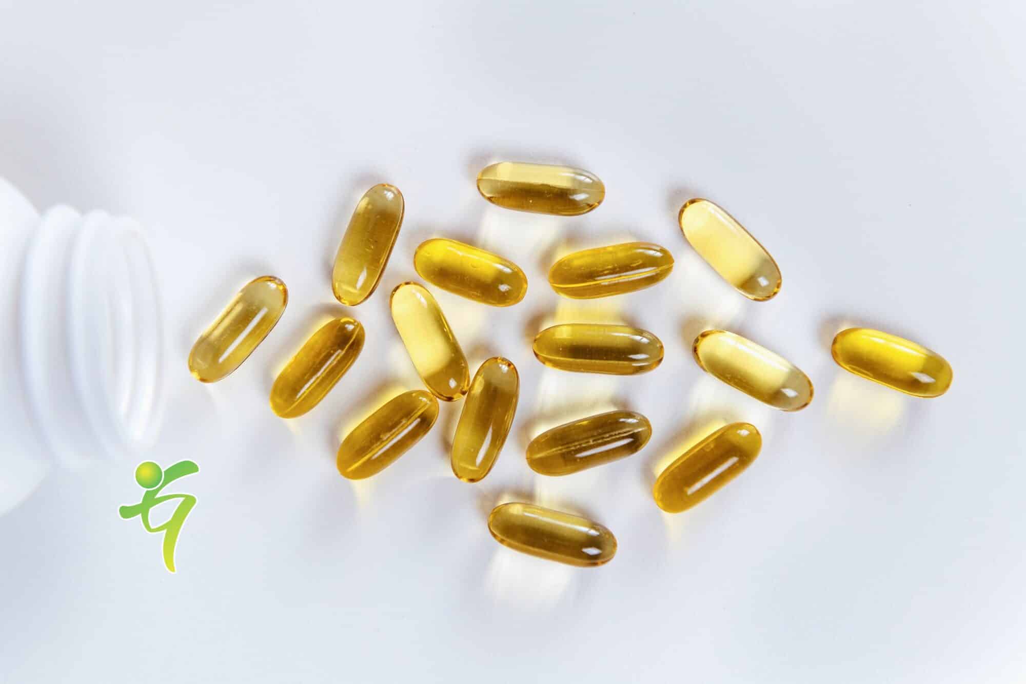 Omega-3-Nahrungsergänzungen. Softgel-Ergänzungskapseln